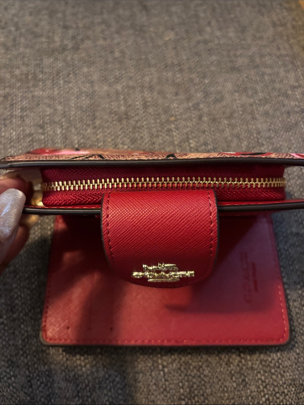 Coach Red Cherry Print Wallet - Picture 3 of 4
